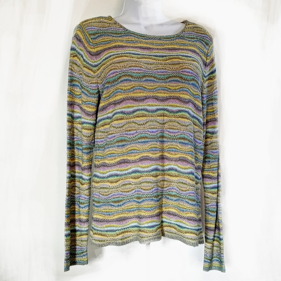 Talbots Sweaters - Talbots Crewneck Long-Sleeve Pastel Stripe Sweater